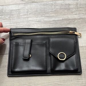 Black Wallet with Gold Accents